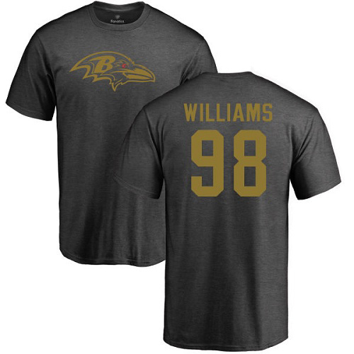 Men Baltimore Ravens Ash Brandon Williams One Color NFL Football #98 T Shirt->nfl t-shirts->Sports Accessory